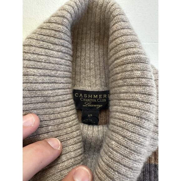 Stunning Charter Club Women XS 100% Cashmere Turtleneck Sweater Dress, Browns - Picture 6 of 7